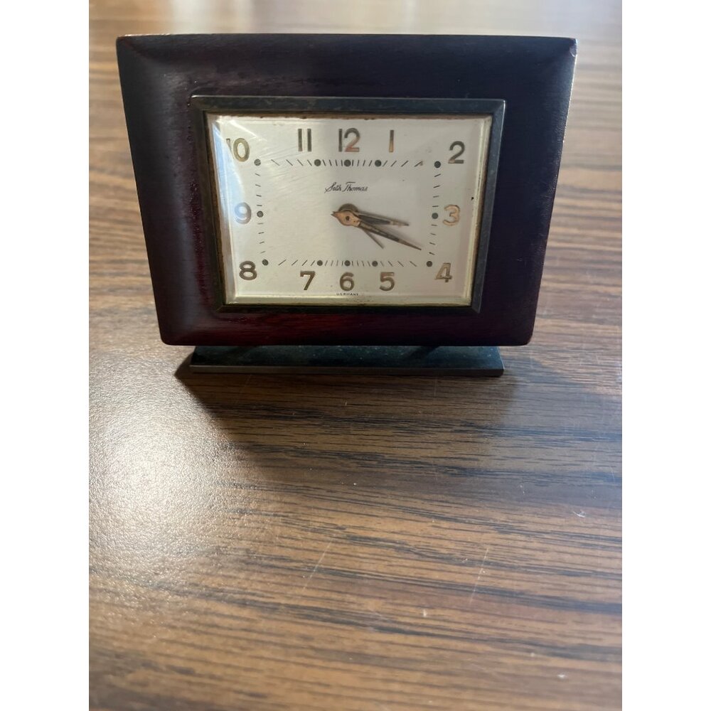 Seth Thomas vintage hand wound German desk dresser travel clock